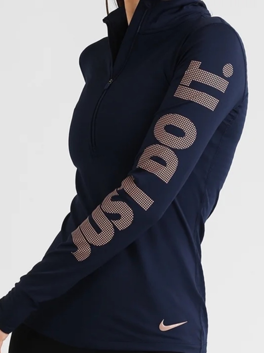 Nike dri fit blue just do it long sleeve lightweight half zip jacket size S